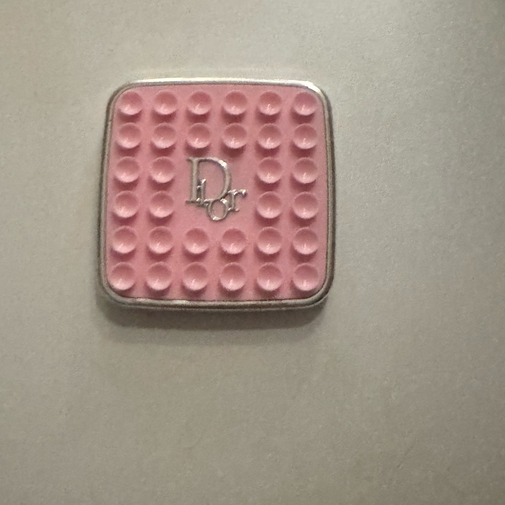 Dior Pink Textured Key Holder with Silver Trim